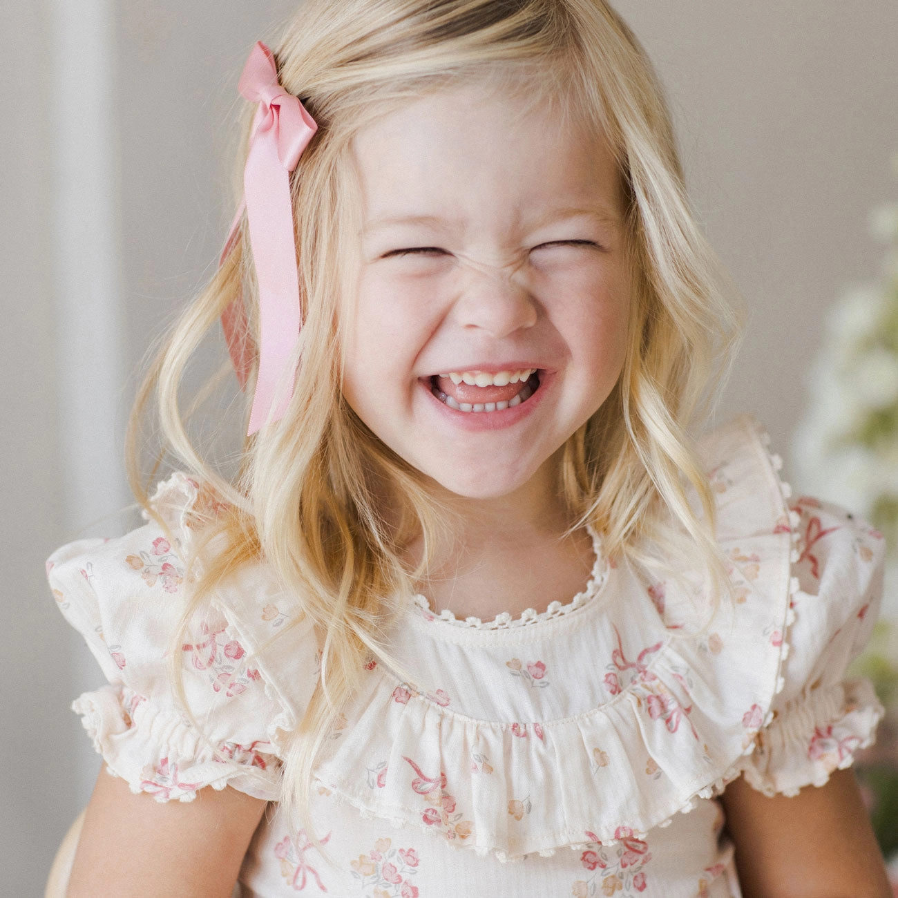 Eva Dress - Bow Ditsy - Natural