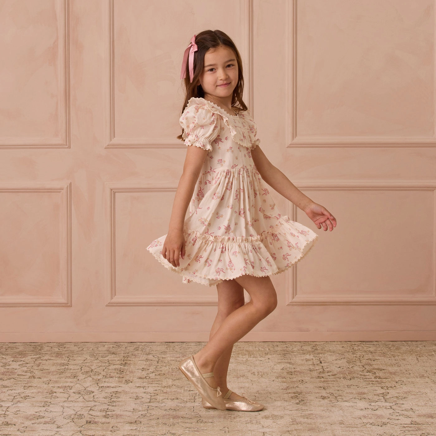Eva Dress - Bow Ditsy - Natural