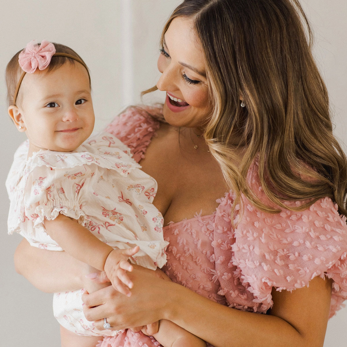 Eva Romper - Bow Ditsy - Natural