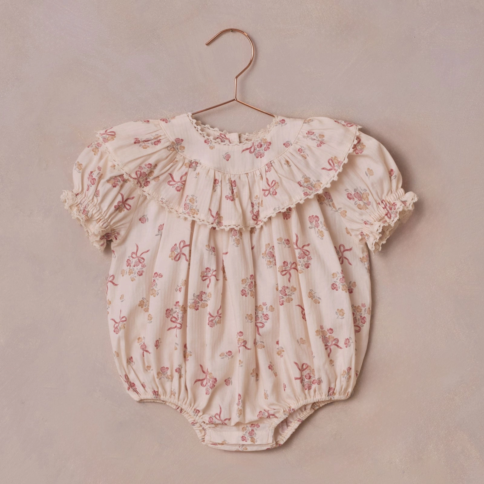 Eva Romper - Bow Ditsy - Natural