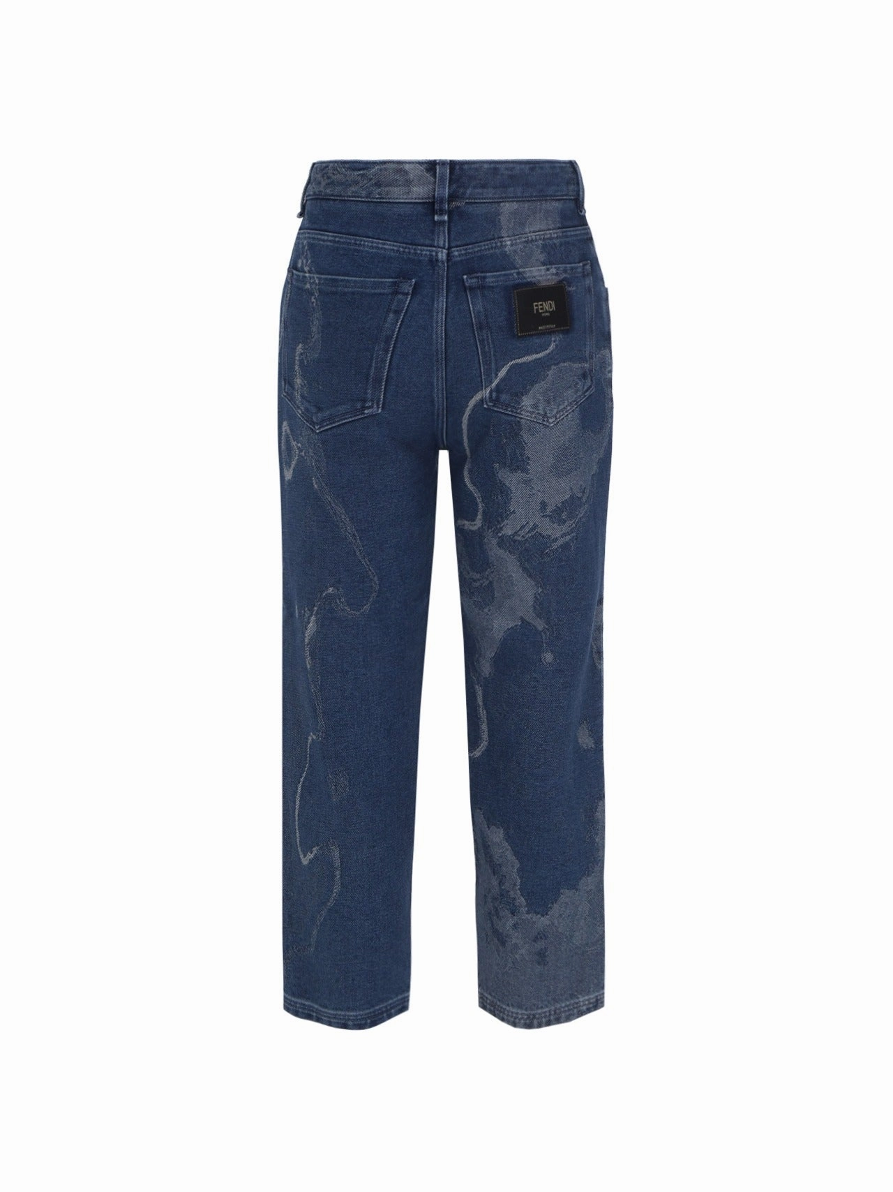 Fendi Contrasted Logo Motif Denim Trousers