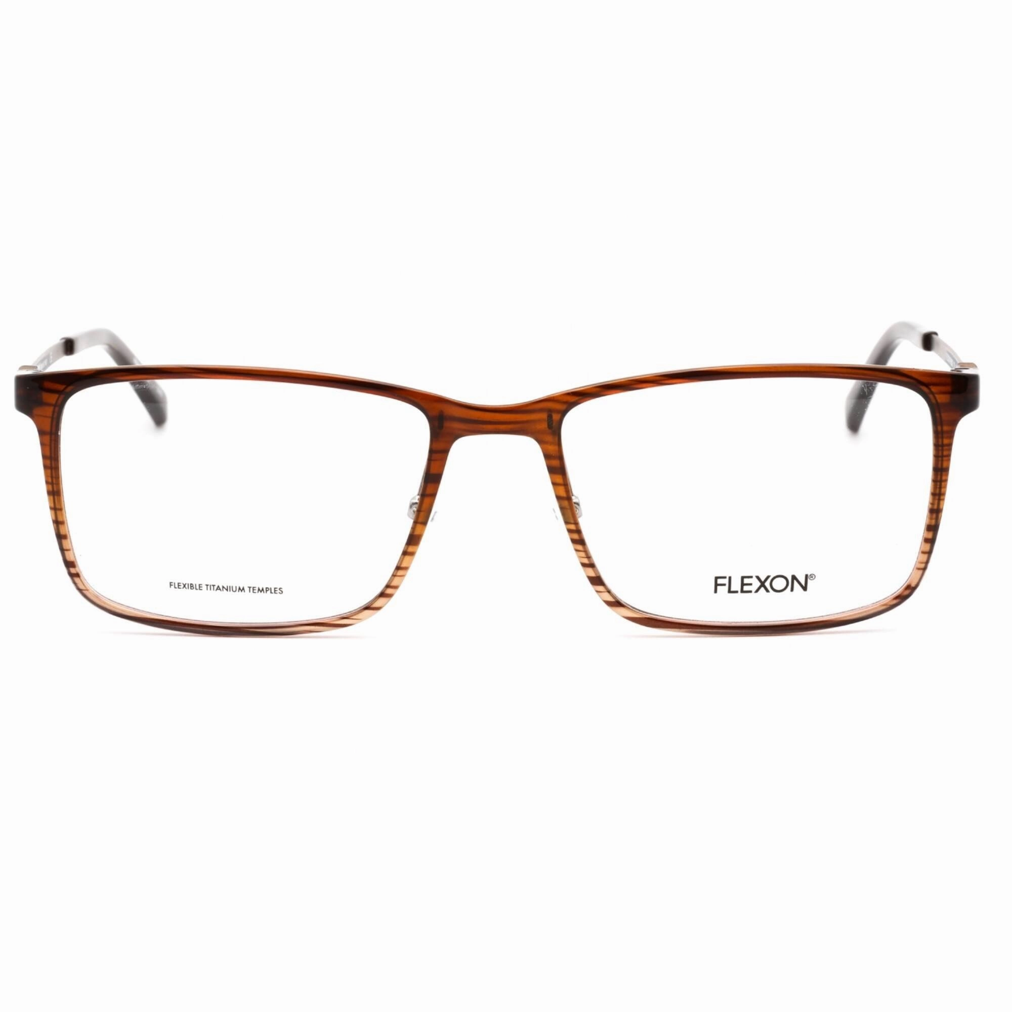 Flexon Men's Eyeglasses - Brown/Grey Gradient Rectangular Full Rim FLEXON EP8009 215
