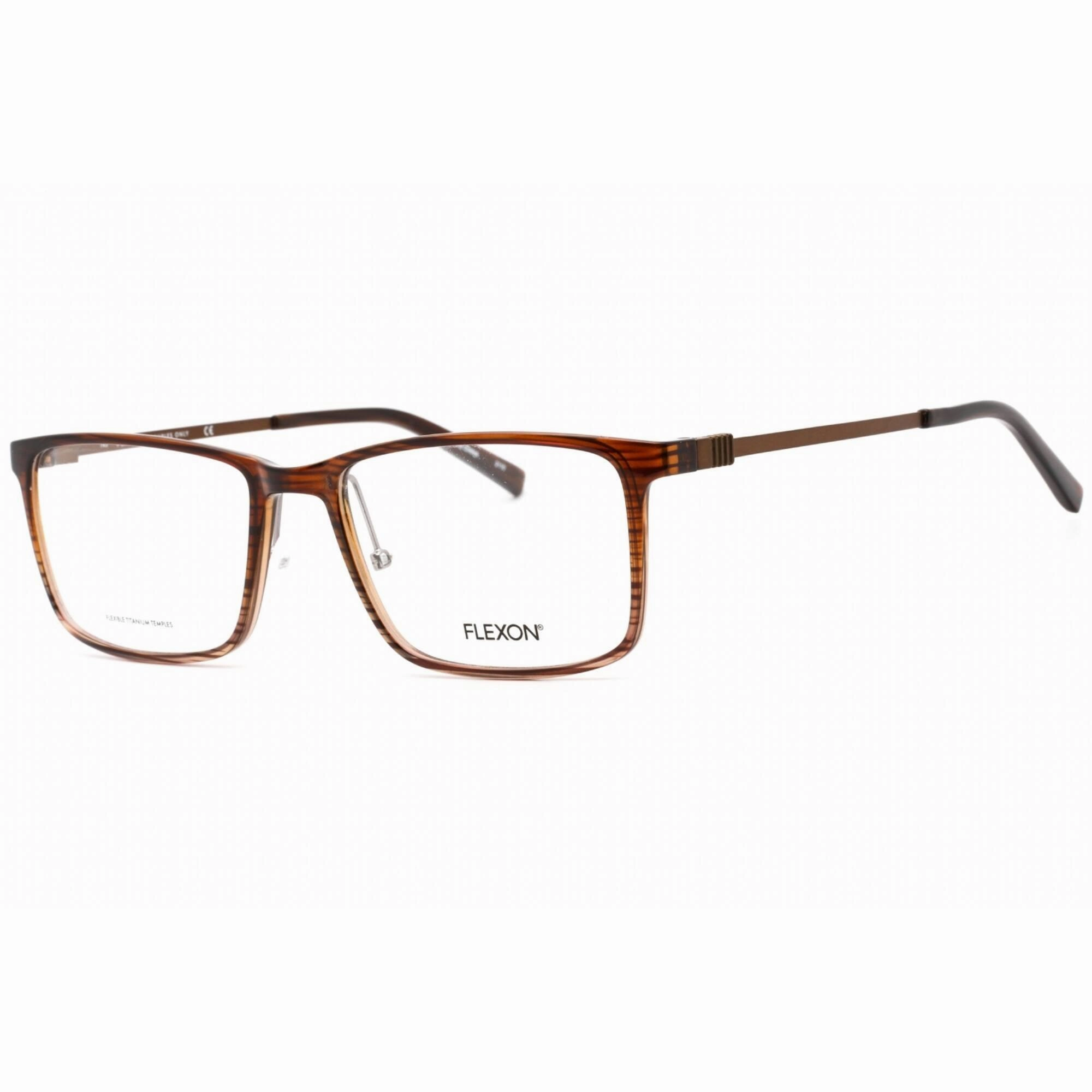 Flexon Men's Eyeglasses - Brown/Grey Gradient Rectangular Full Rim FLEXON EP8009 215