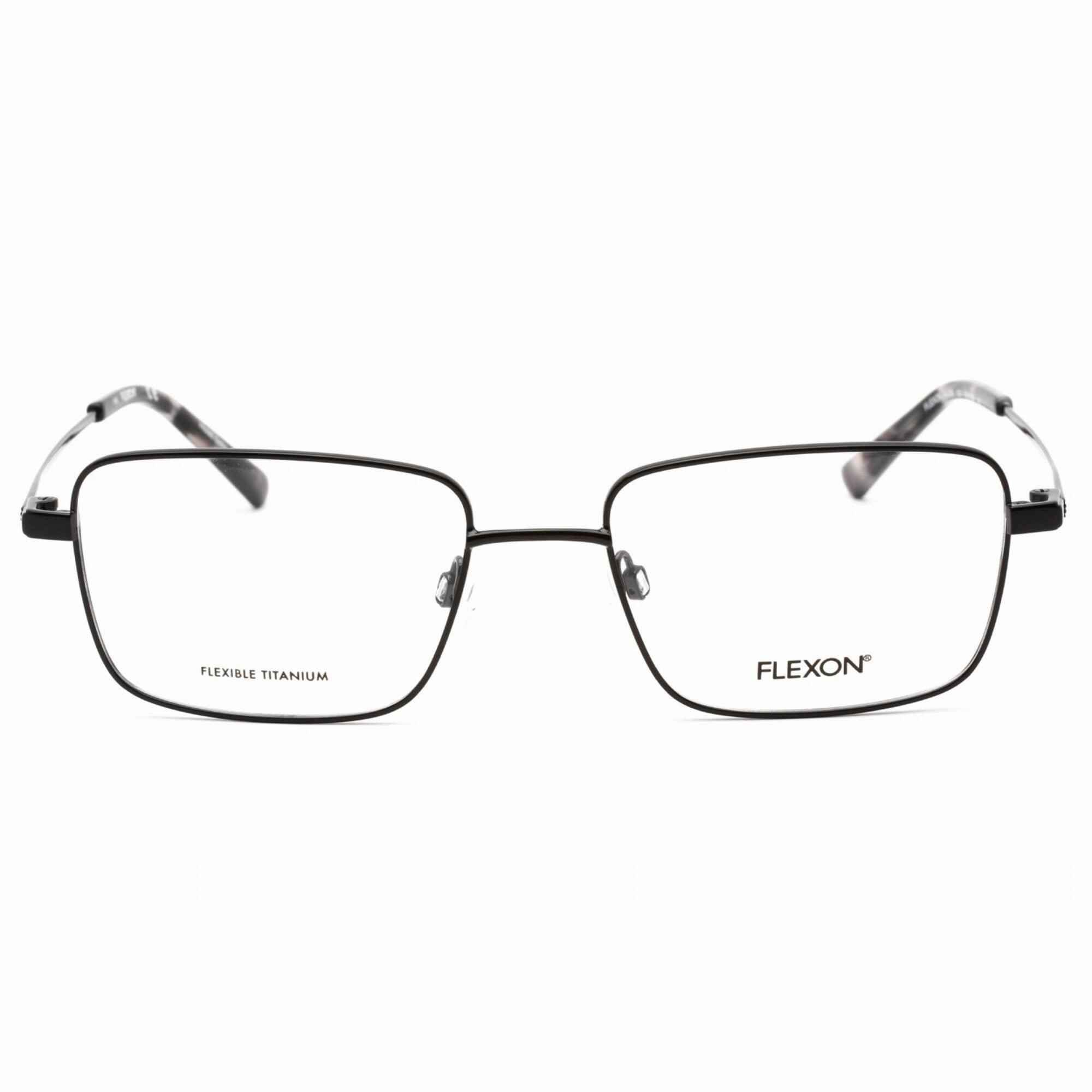 Flexon Men's Eyeglasses - Full Rim Black Metal Rectangular Frame | FLEXON H6058 001