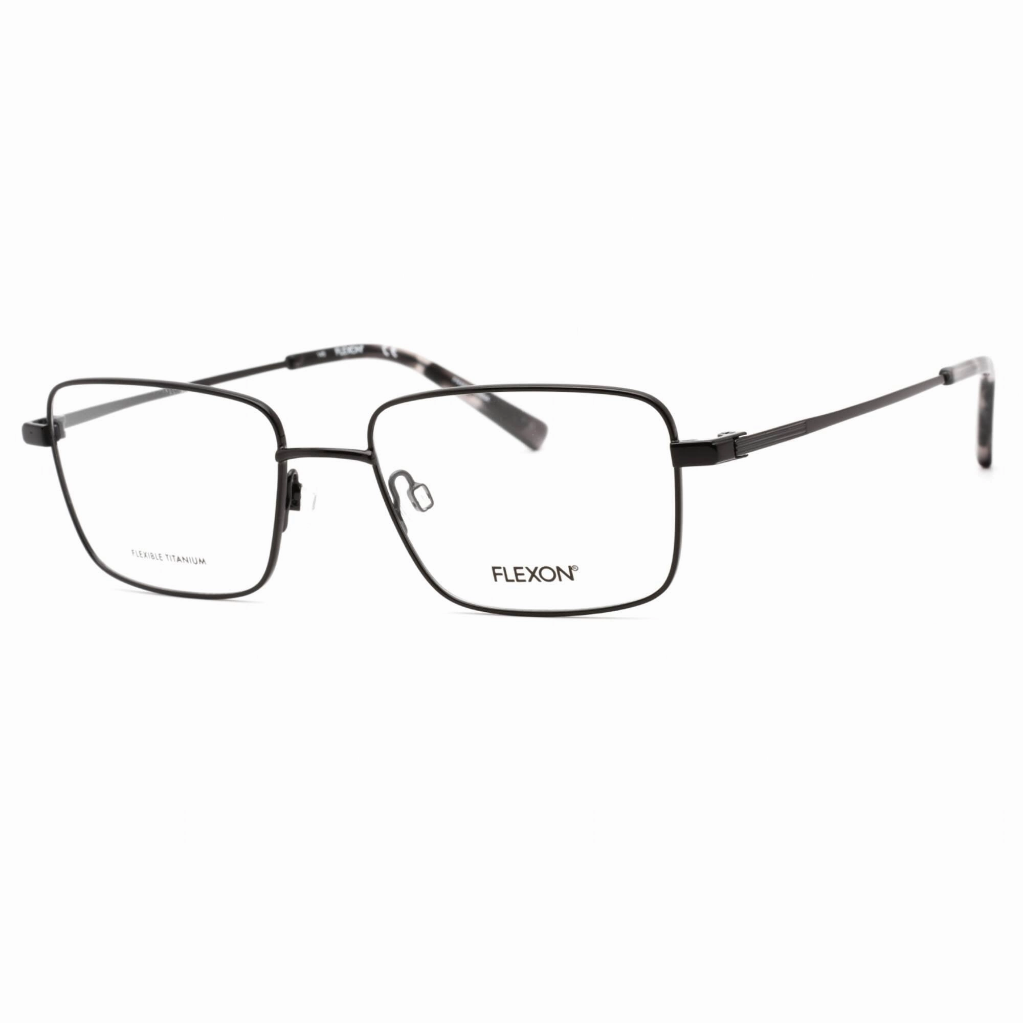 Flexon Men's Eyeglasses - Full Rim Black Metal Rectangular Frame | FLEXON H6058 001