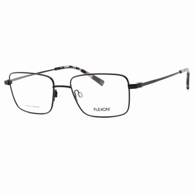 Flexon Men's Eyeglasses - Full Rim Black Metal Rectangular Frame | FLEXON H6058 001