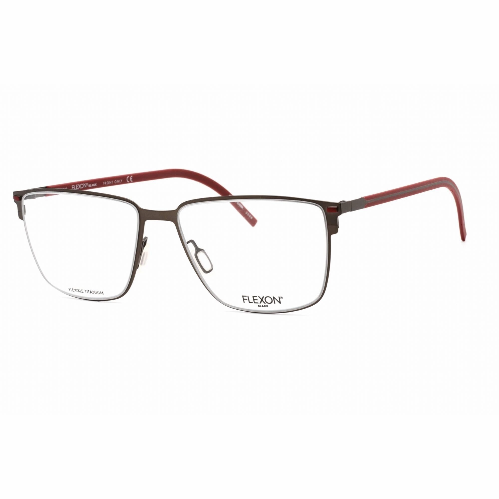 Flexon Men's Eyeglasses - Full Rim Graphite Metal Rectangular Frame | FLEXON B2076 035