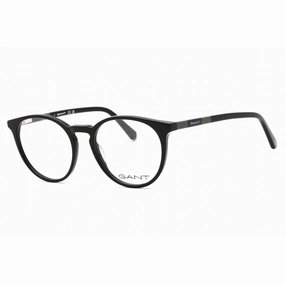 Gant Men's Eyeglasses - Shiny Black Plastic Round Full Rim 51mm Frame | GA3286 001