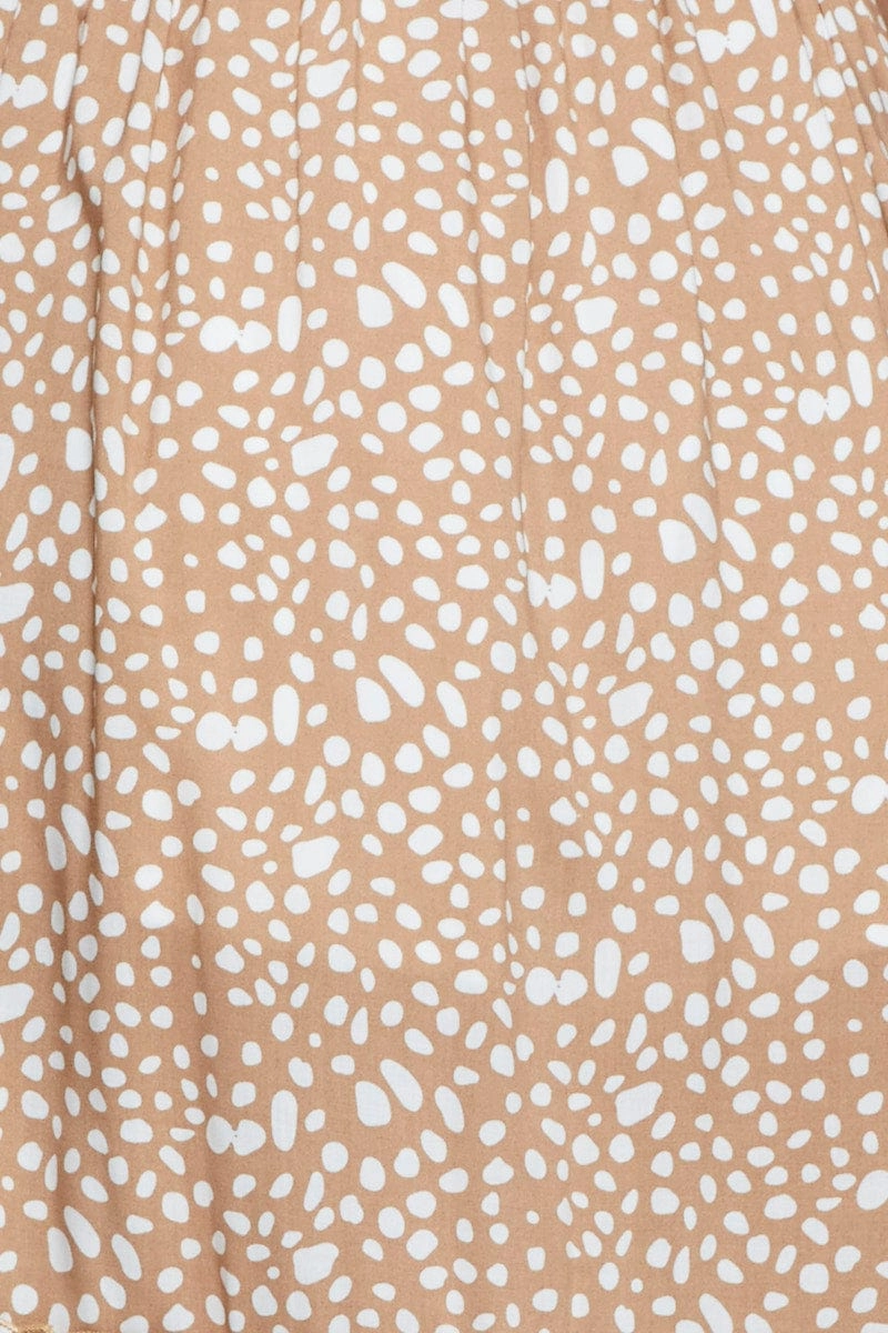 Geo Print Midi Dress Short Sleeve