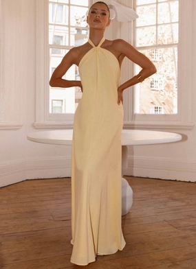 Golden Child Linen Maxi Dress - Yellow