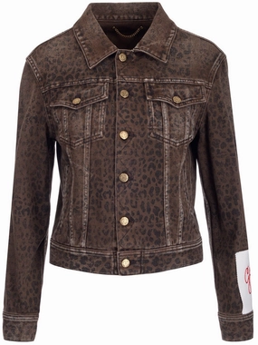 Golden Goose Deluxe Brand Leopard Pattern Denim Jacket