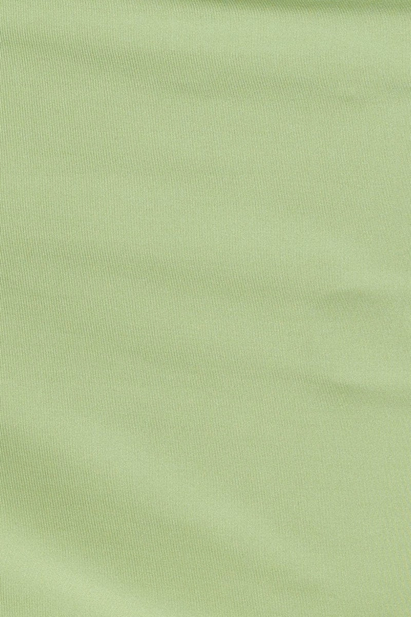 Green Crop Top Side Drawstring