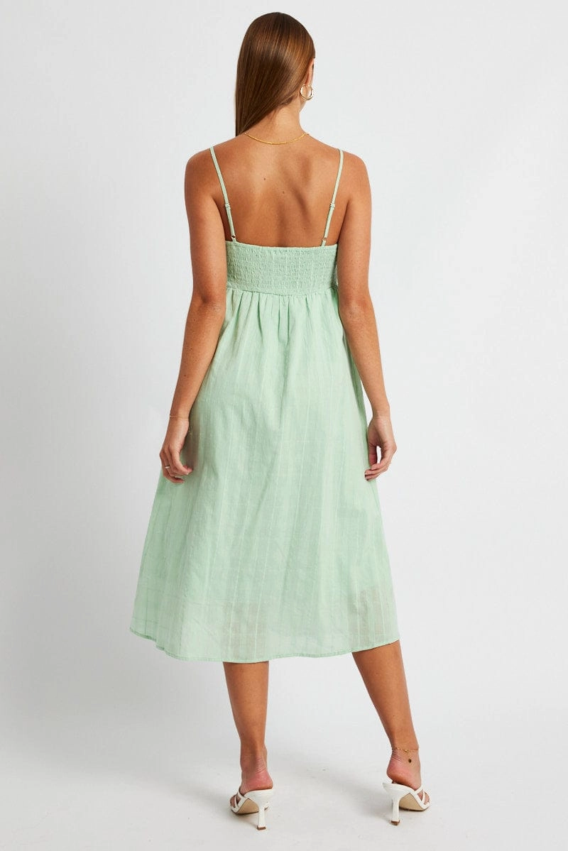 Green Midi Dress Sleeveless