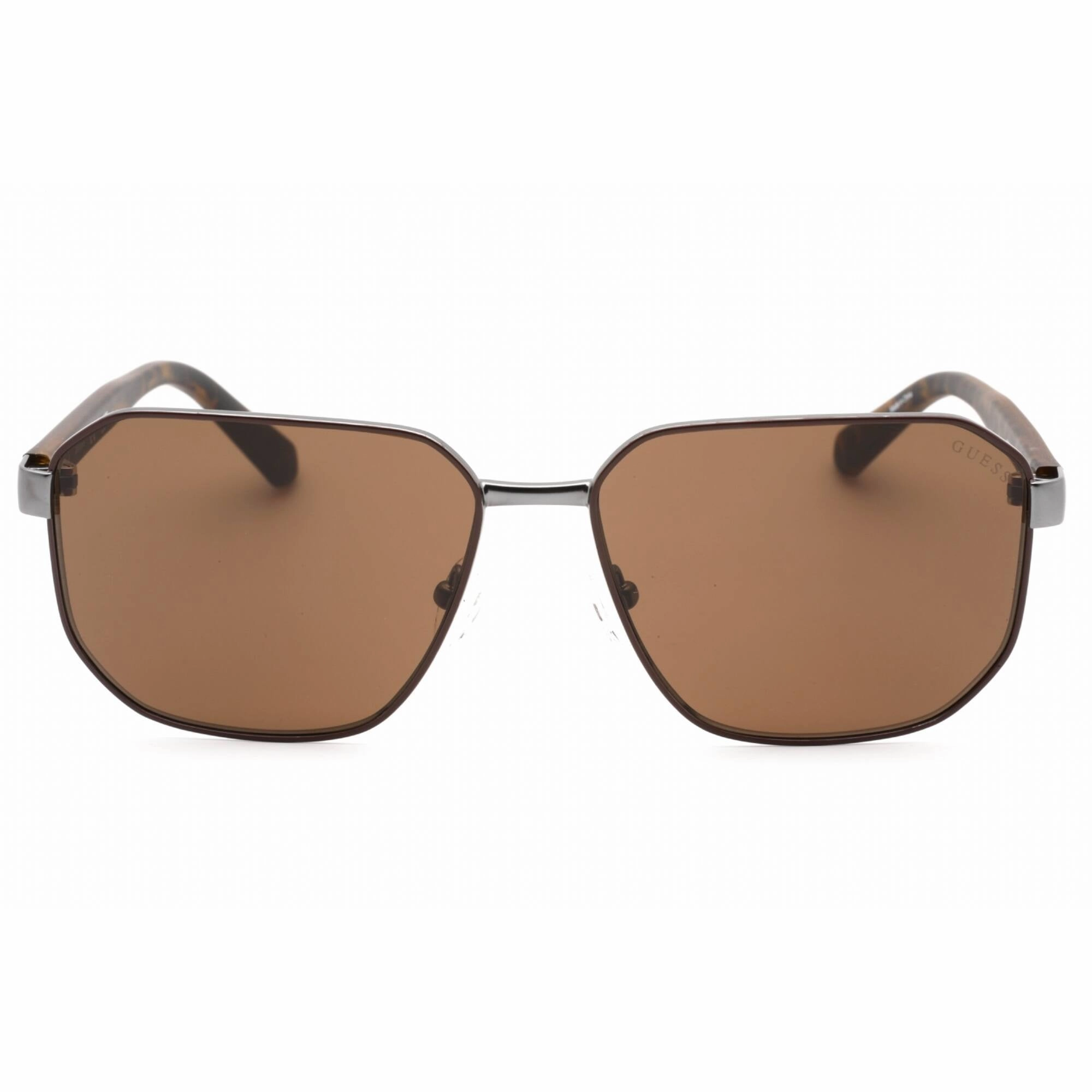 Guess Factory Men's Sunglasses - Matte Gunmetal Square Frame Brown Lens | GF5086 09E