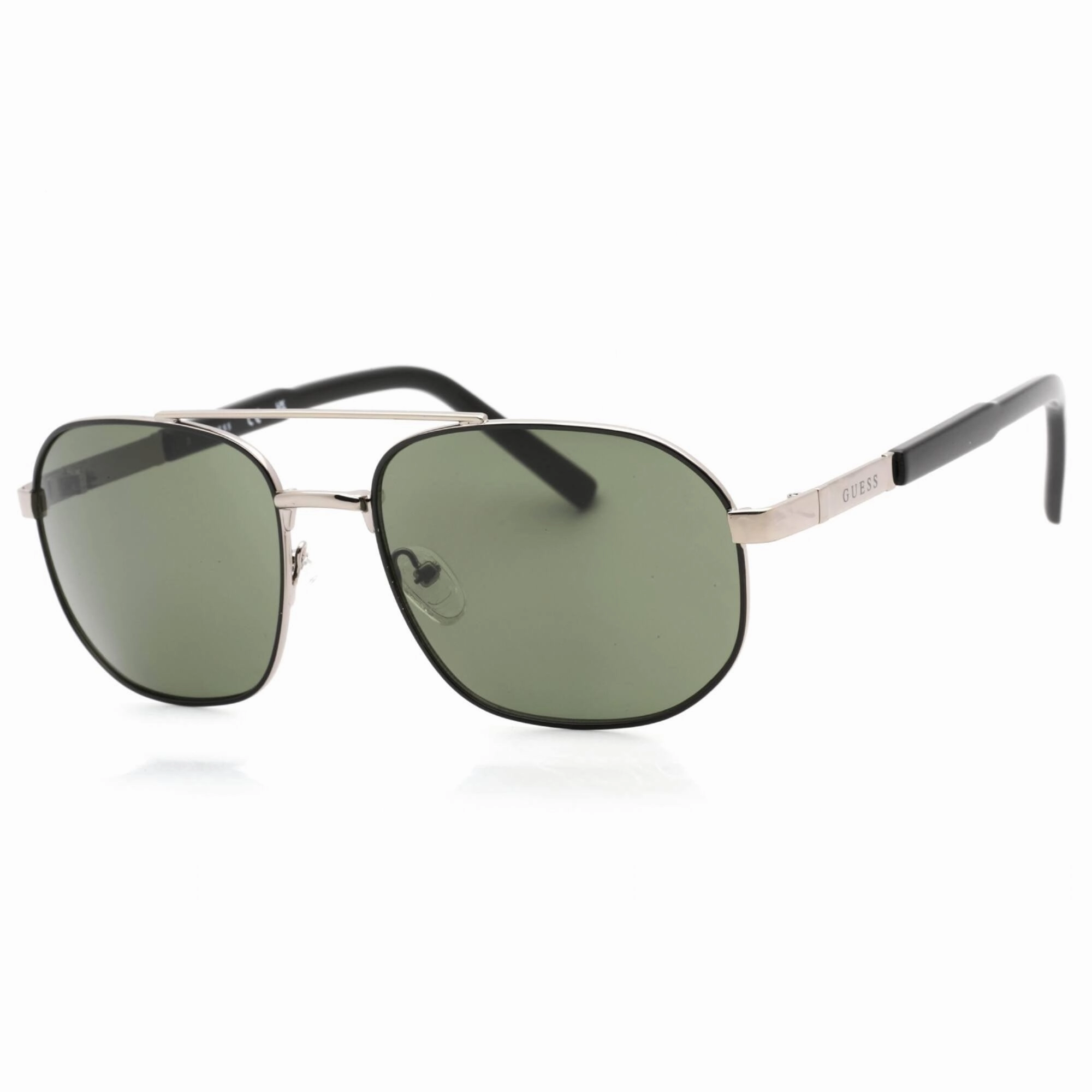 Guess Factory Men's Sunglasses - Shiny Dark Nickeltin Metal Aviator Frame | GF0250 06N