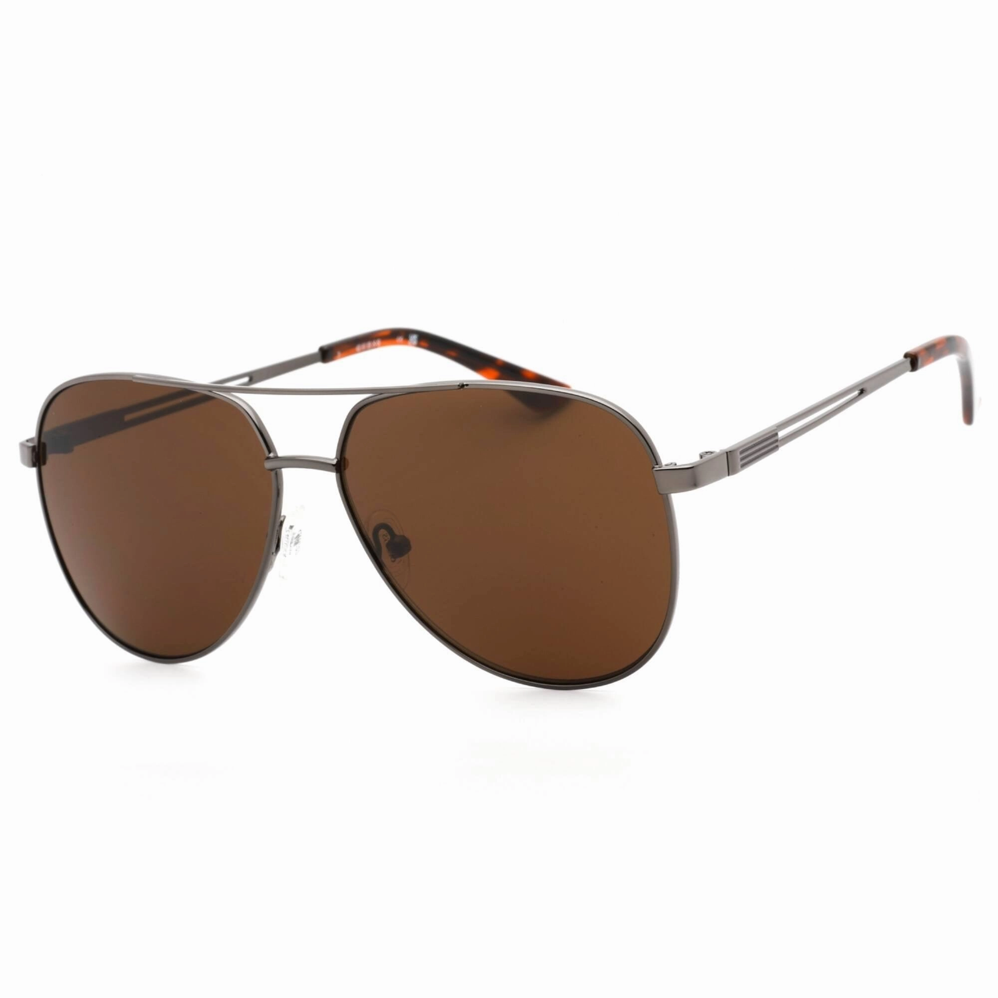 Guess Factory Men's Sunglasses - Shiny Gunmetal Full Rim Aviator Frame | GF0231 08E