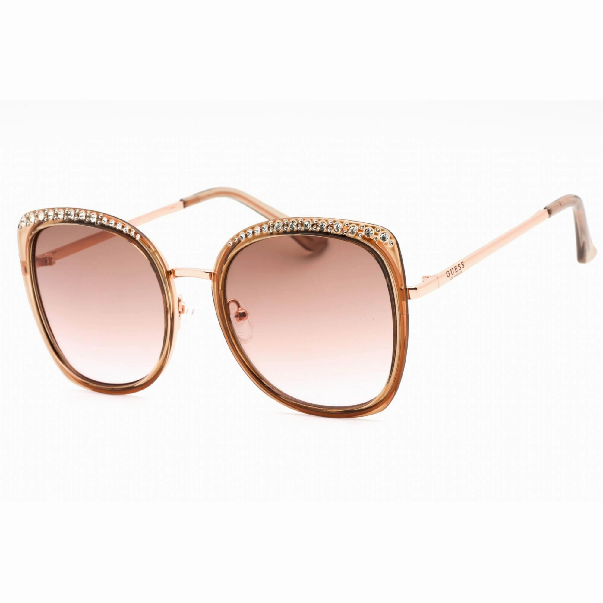 Guess Factory Women's Sunglasses - Matte Light Brown Cat Eye Metal Frame | GF0381 46F