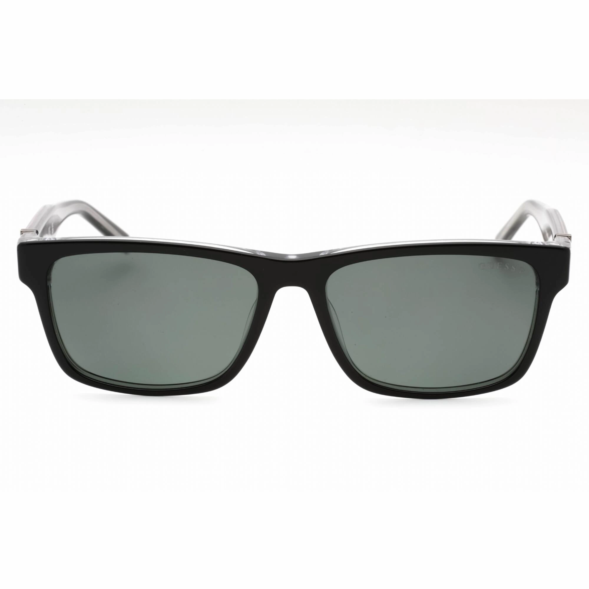 Guess Men's Sunglasses - Shiny Black Plastic Rectangular Full Rim Frame | GU00074 01R