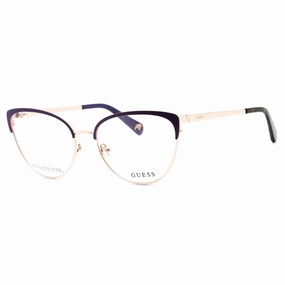 Guess Women's Eyeglasses - Full Rim Violet/Other Metal Cat Eye Frame | GU5217 083