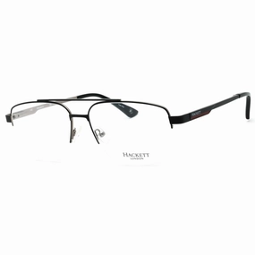 Hackett Men's Eyeglasses - Black Metal Half Rim Rectangular Shape Frame| HEK1263 002