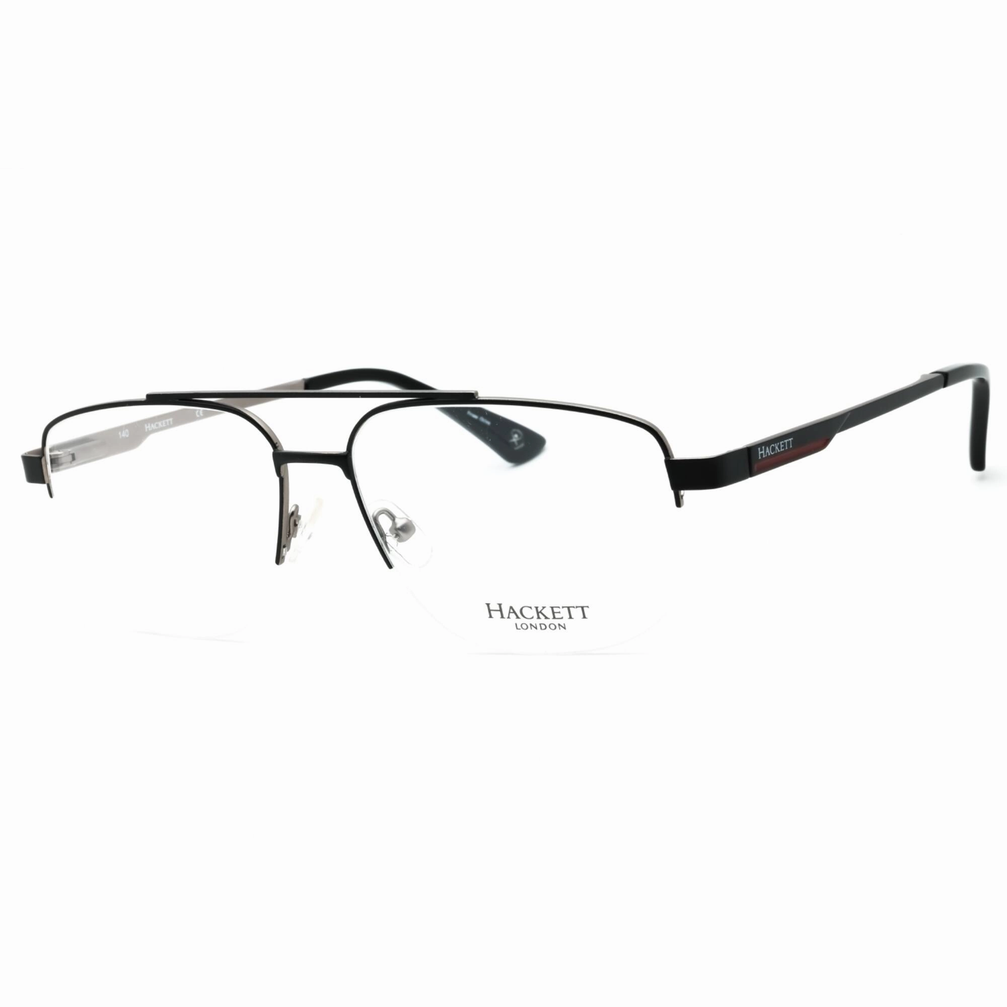 Hackett Men's Eyeglasses - Black Metal Half Rim Rectangular Shape Frame| HEK1263 002