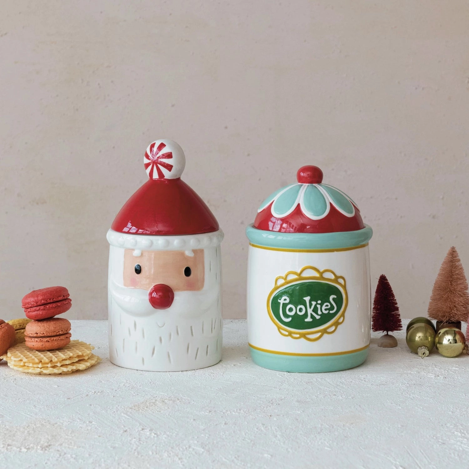 Hand-Painted Ceramic Cookie Jar with Lid