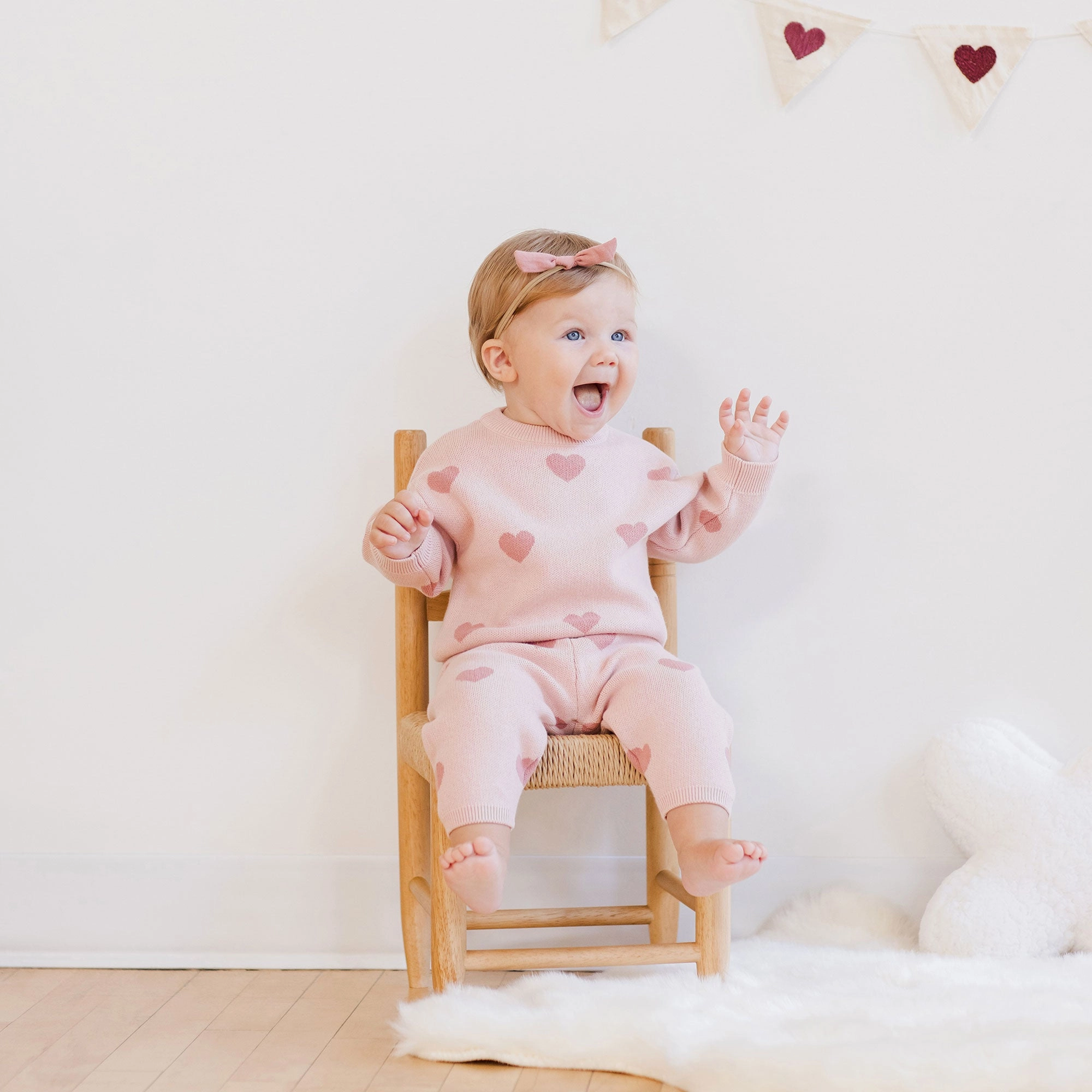Heart Knit Sweater - Bubblegum