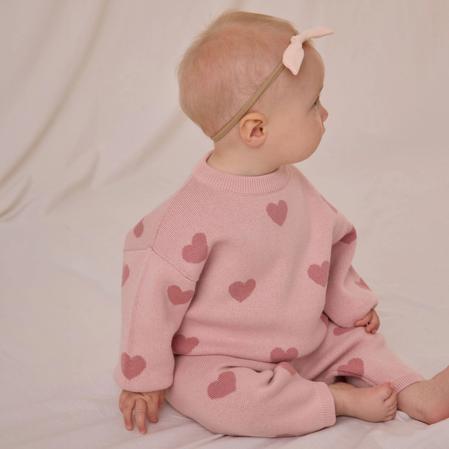 Heart Knit Sweater - Bubblegum