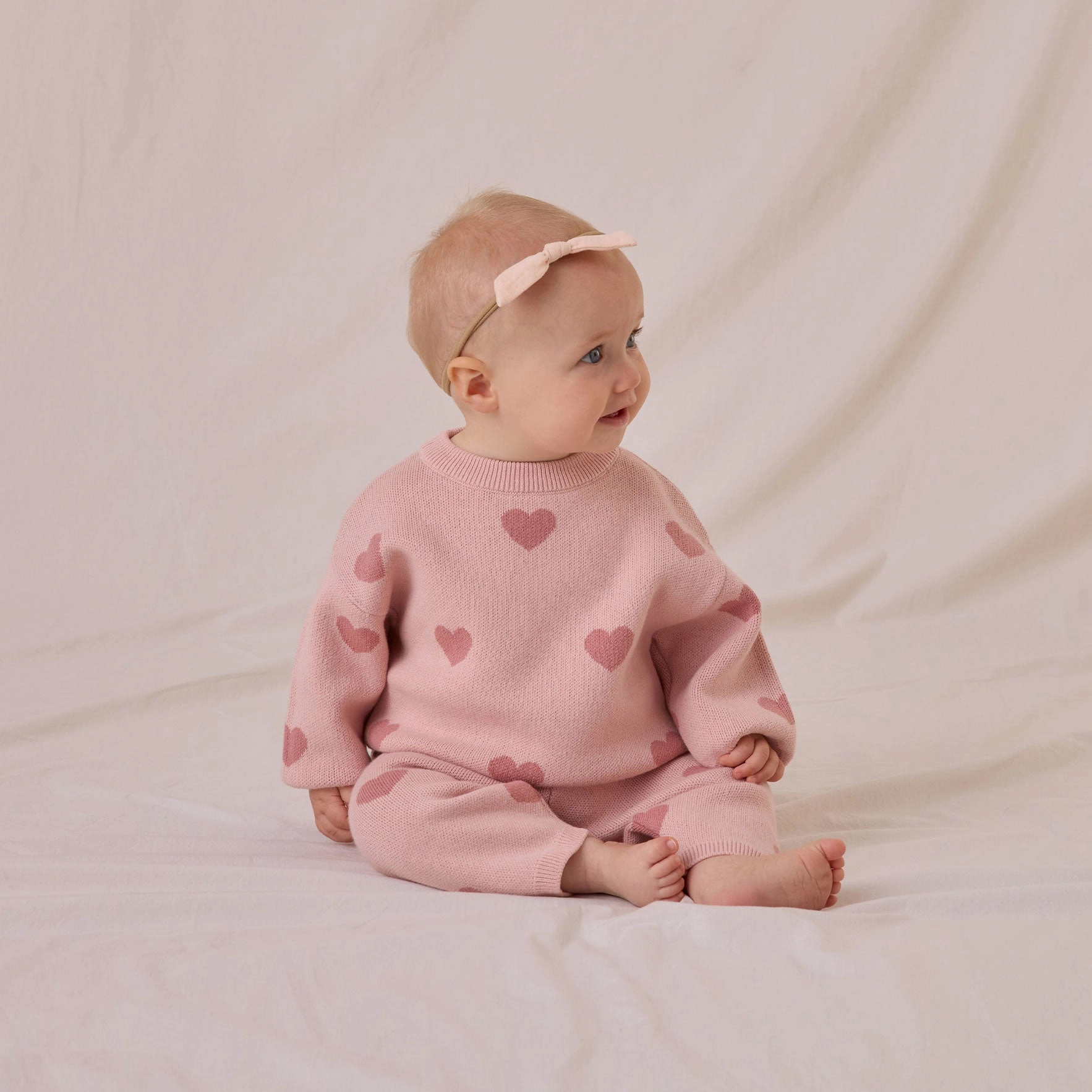 Heart Knit Sweater - Bubblegum