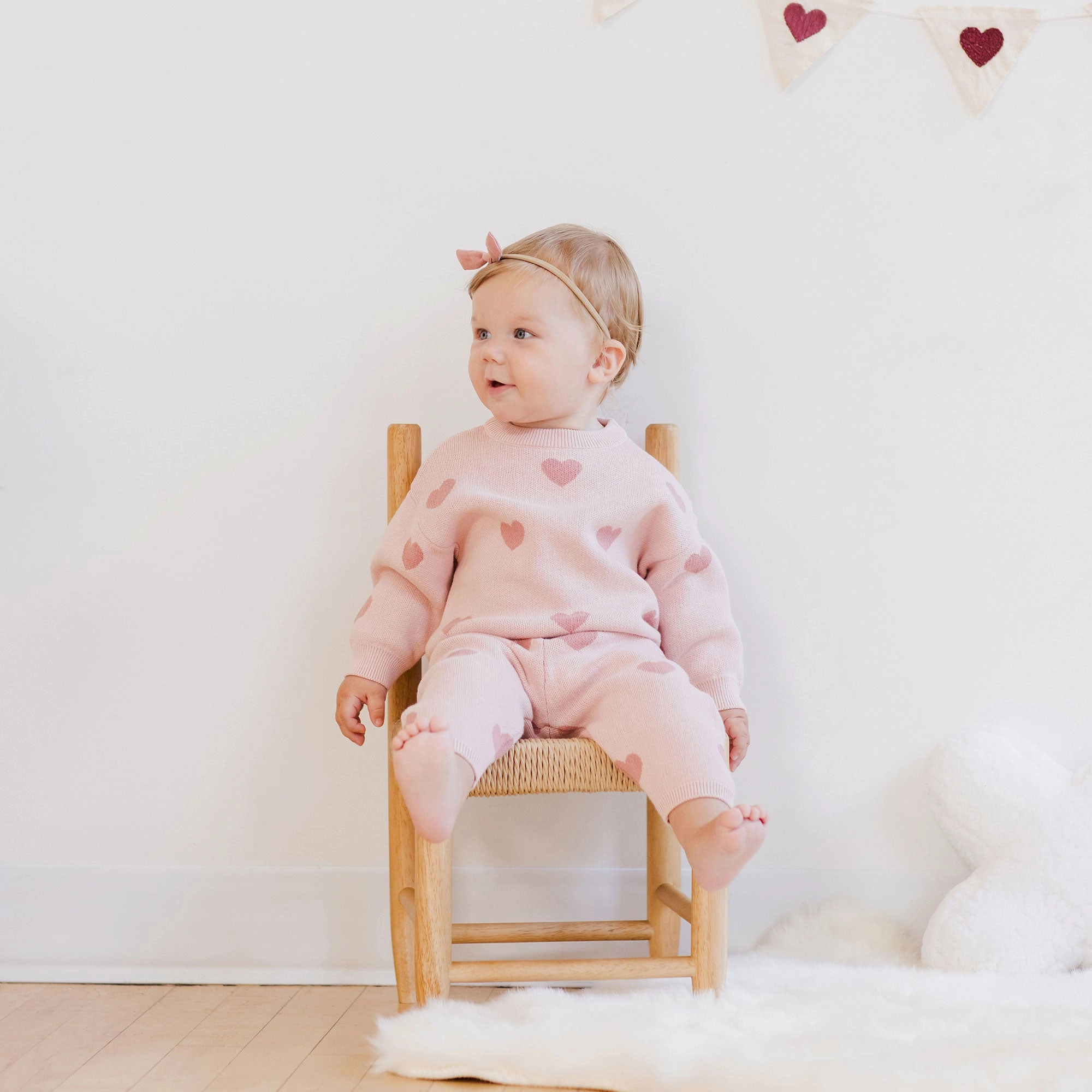 Heart Knit Sweater - Bubblegum