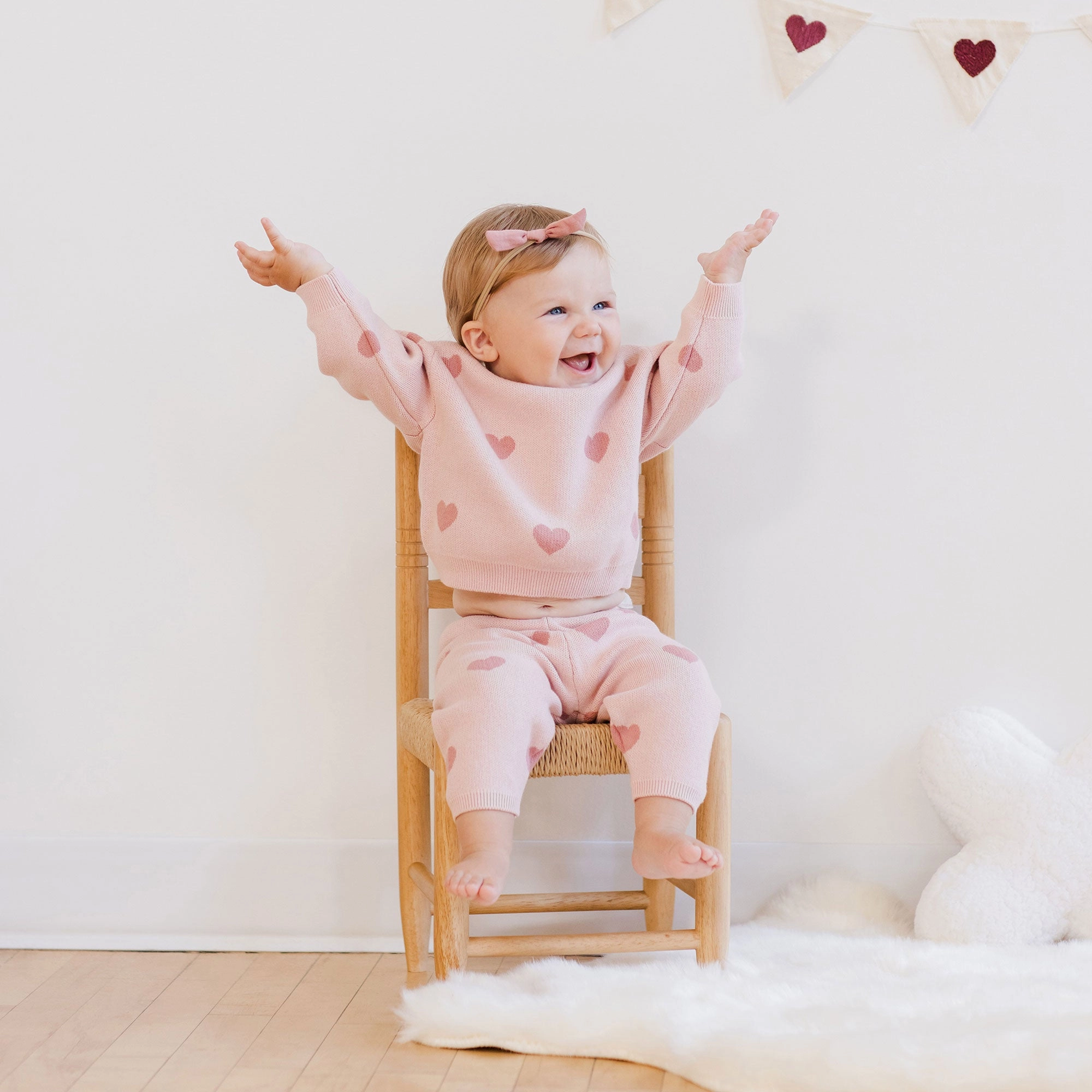 Heart Knit Sweater - Bubblegum