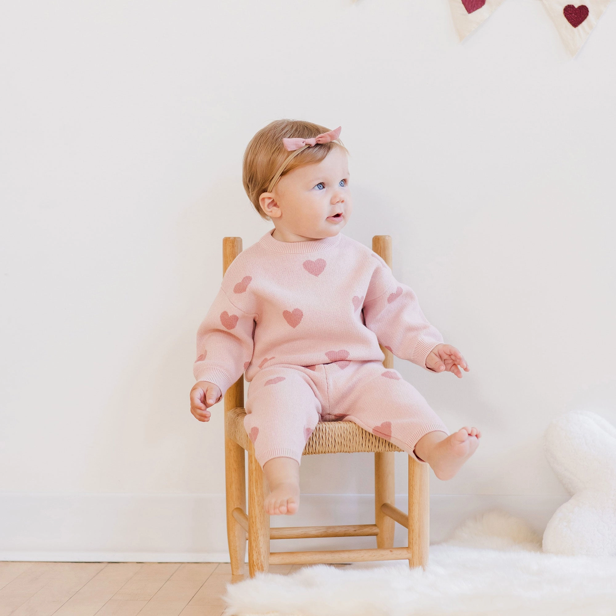Heart Knit Sweater - Bubblegum