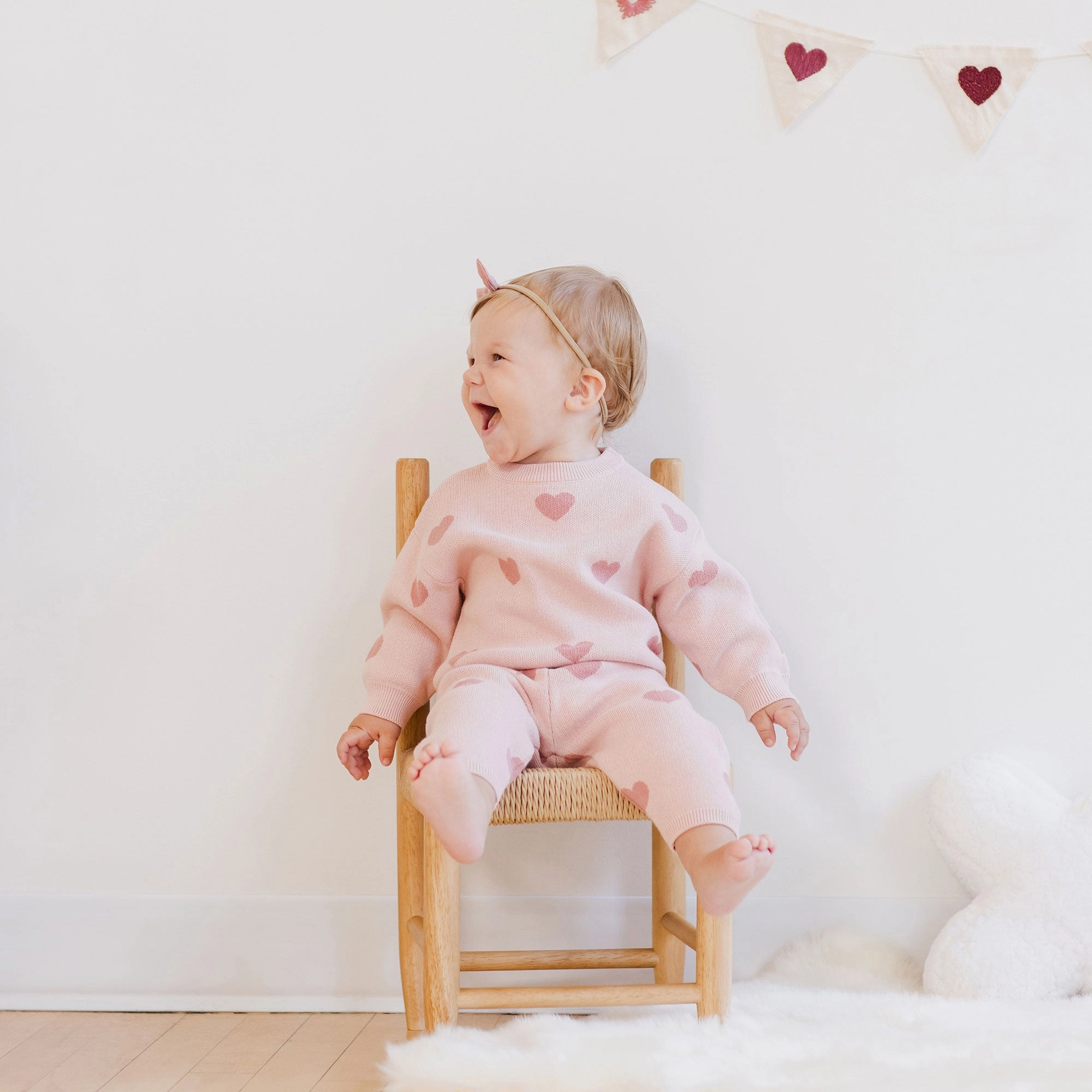 Heart Knit Sweater - Bubblegum