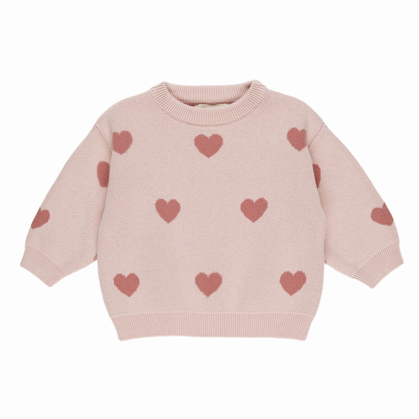 Heart Knit Sweater - Bubblegum