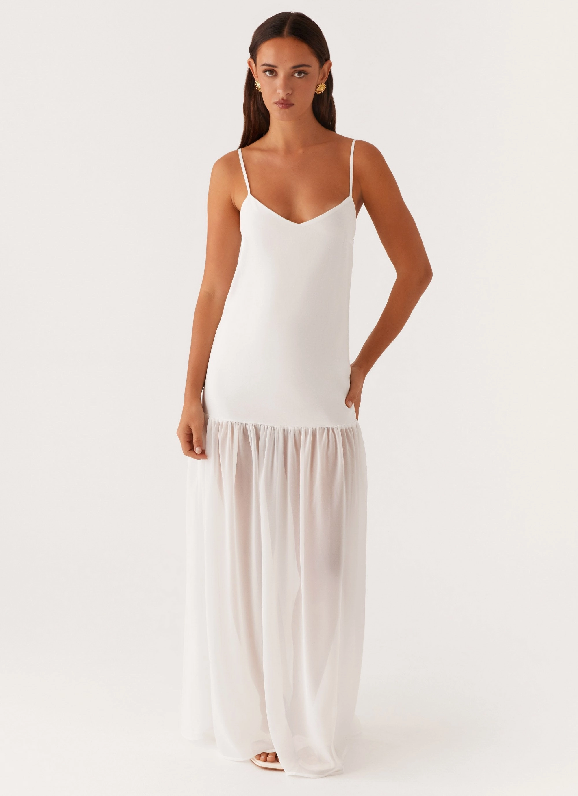 Heavenly Linen Maxi Dress - White
