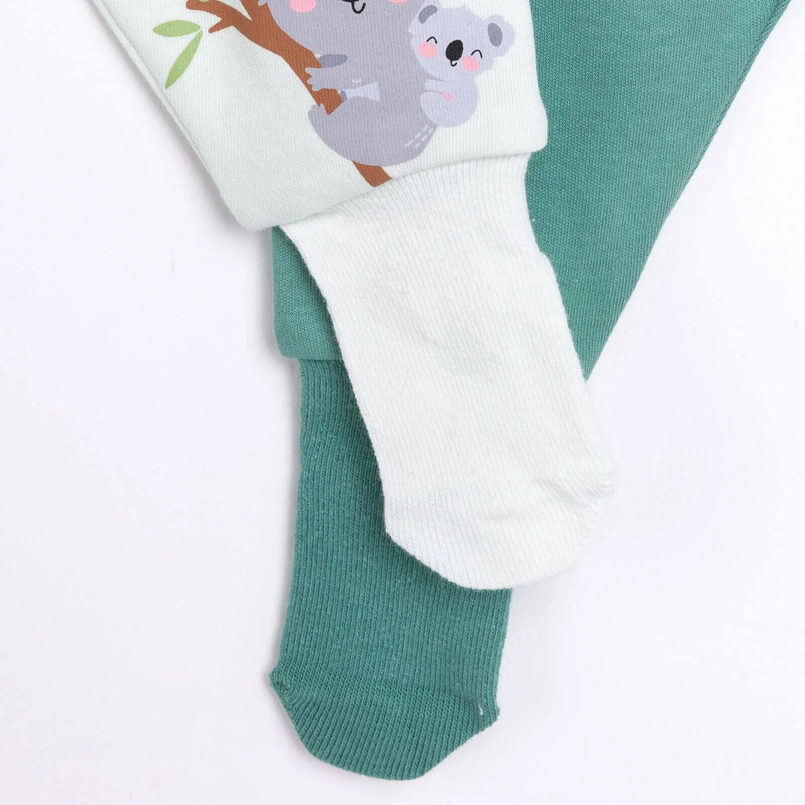HelloBaby Baby Boy Joggers with Feet 2 pcs - Green