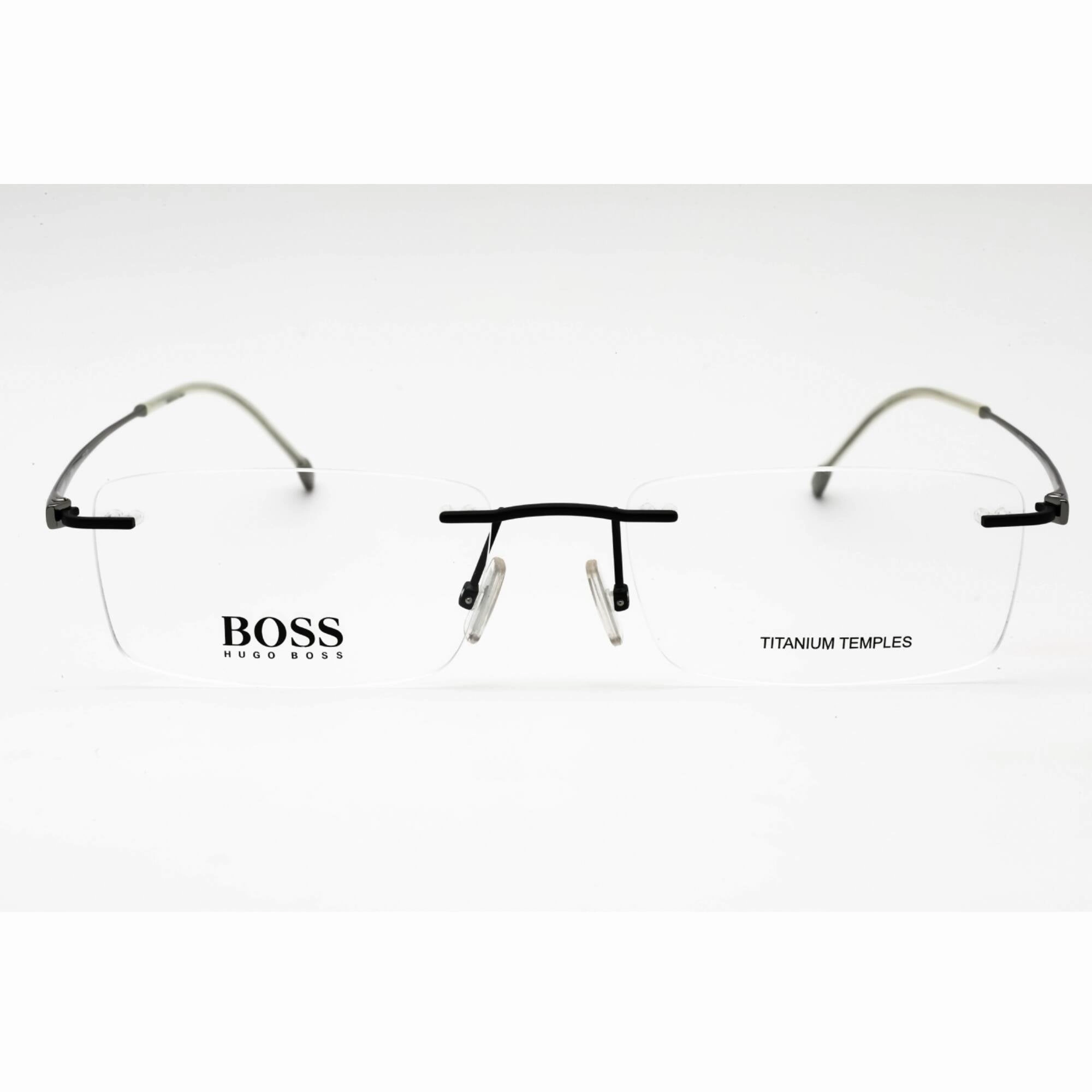 Hugo Boss Men's Eyeglasses - Matte Blue Rectangular Metal Frame | BOSS 1266/B 0FLL 00