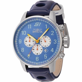 Invicta Men's Chronograph Watch - S1 Rally Light Blue and White Dial Strap | 44953