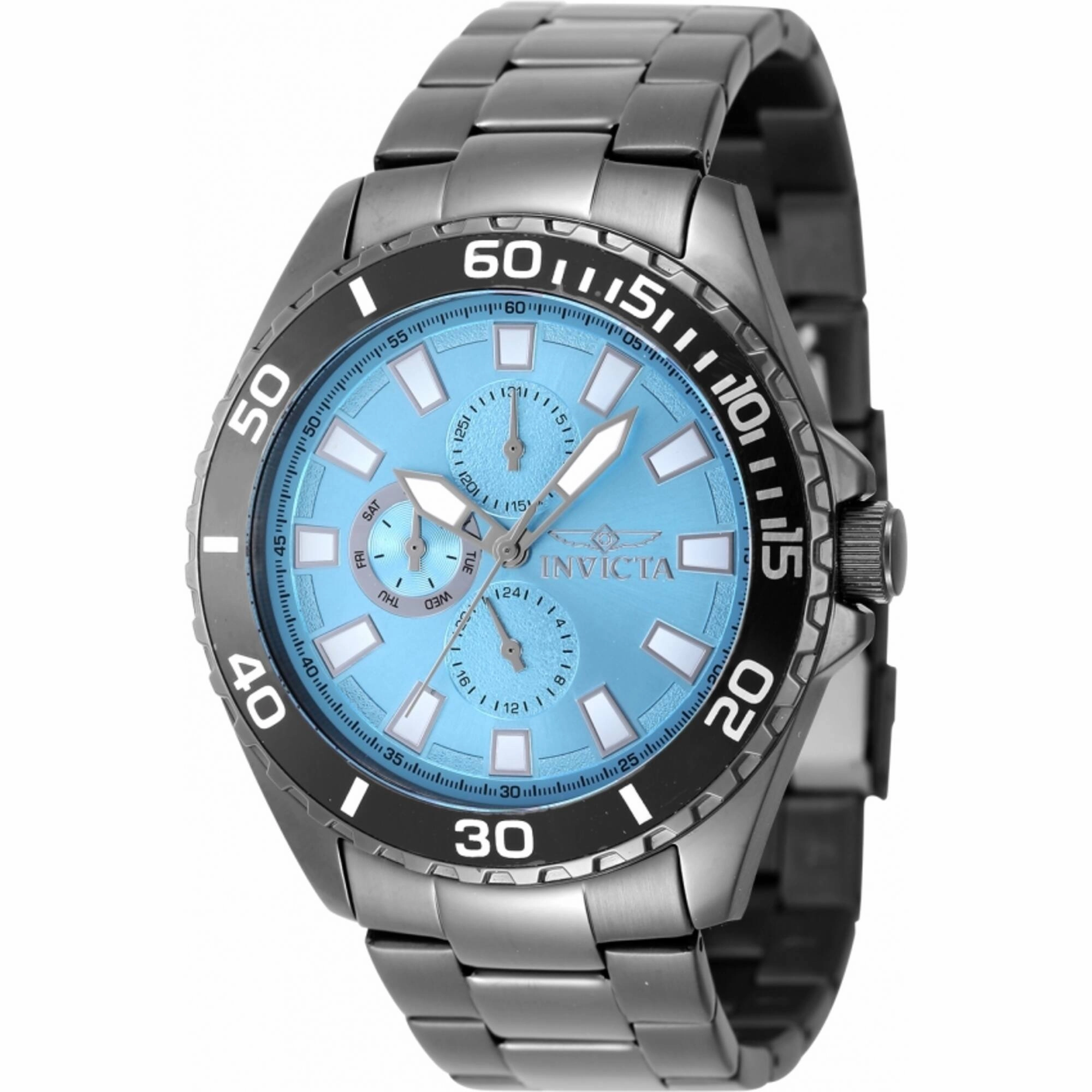 Invicta Men's Quartz Watch - Pro Diver Light Blue Dial Charcoal Bracelet | 47576