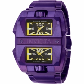 Invicta Men's Watch - Akula Dual Time Quartz Purple Stainless Steel Bracelet | 41711