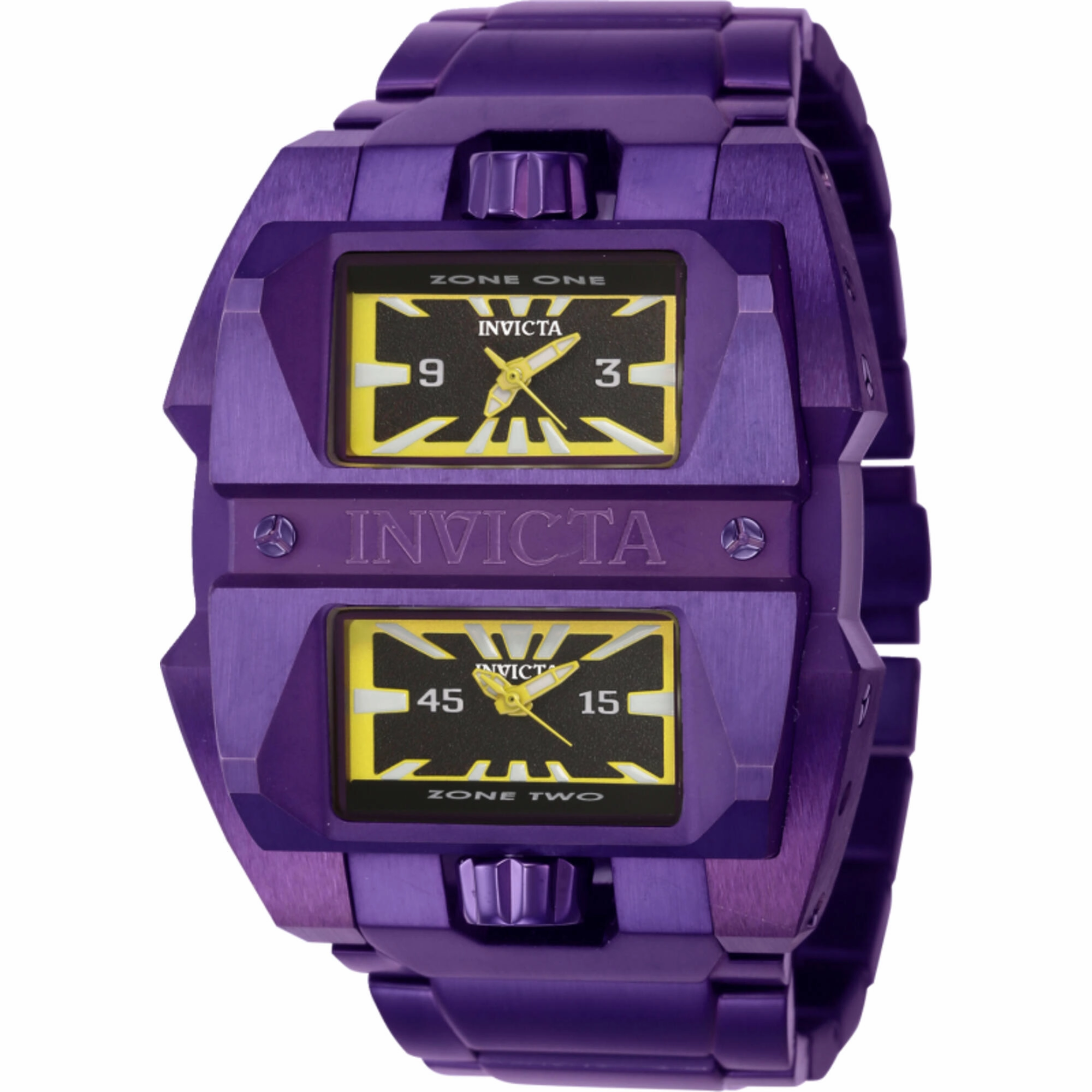 Invicta Men's Watch - Akula Dual Time Quartz Purple Stainless Steel Bracelet | 41711