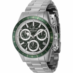 Invicta Men's Watch - Five Elements Wood Green Dial Silver Steel Bracelet | 44289