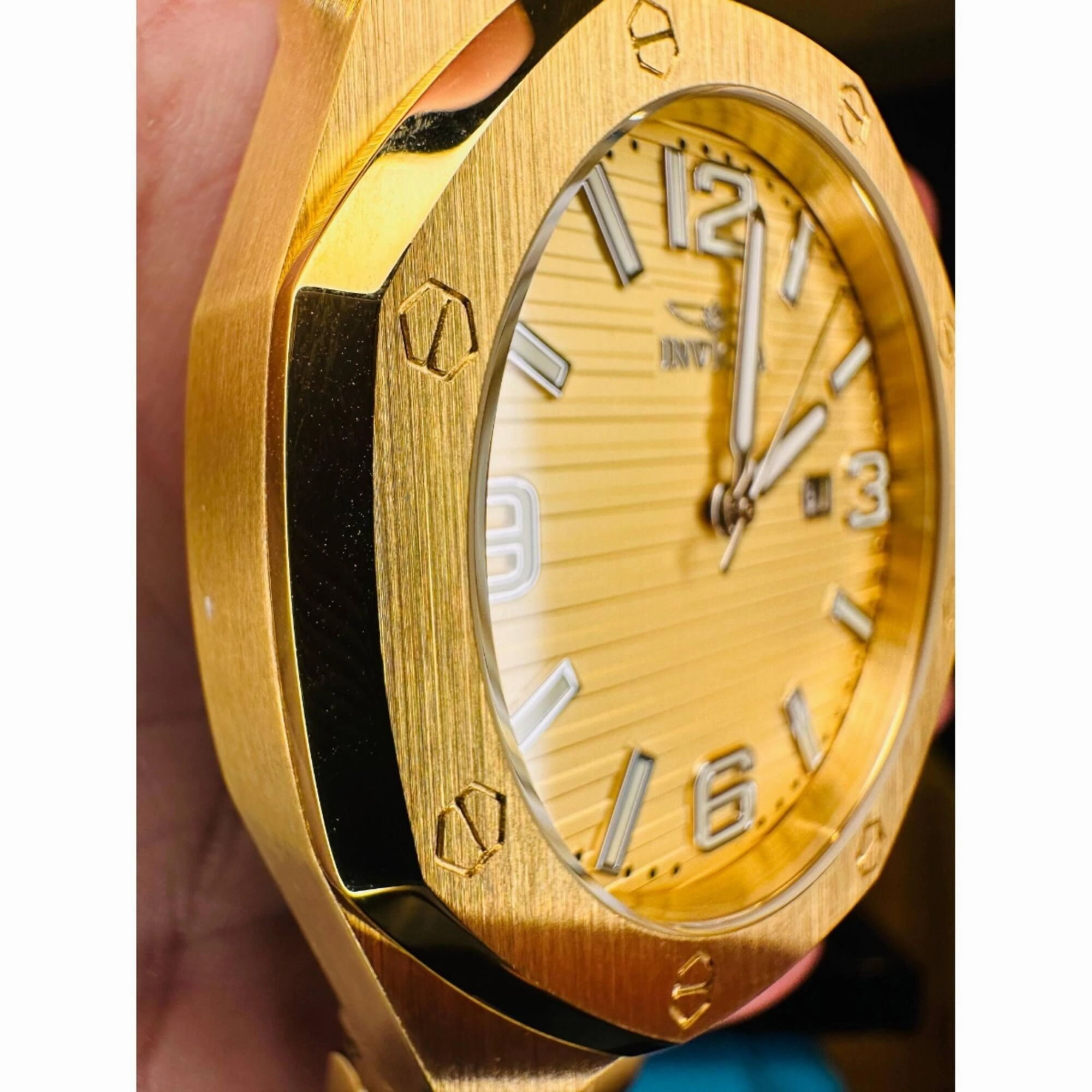 Invicta Men's Watch - Huracan Yellow Gold Plated Stainless Steel Bracelet | 45782