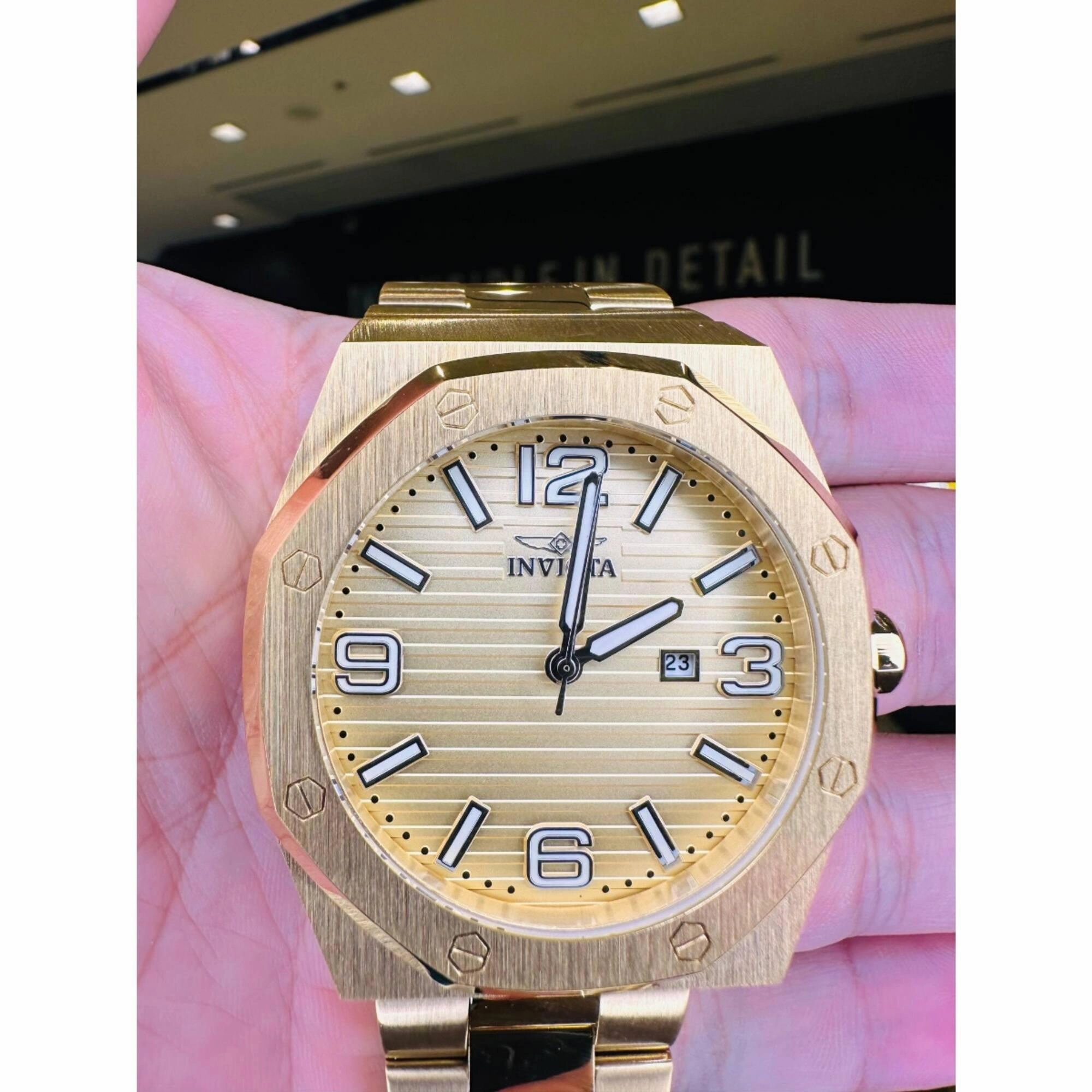Invicta Men's Watch - Huracan Yellow Gold Plated Stainless Steel Bracelet | 45782
