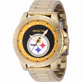 Invicta Men's Watch - NFL Pittsburgh Steelers Quartz Yellow Gold Bracelet | 48092
