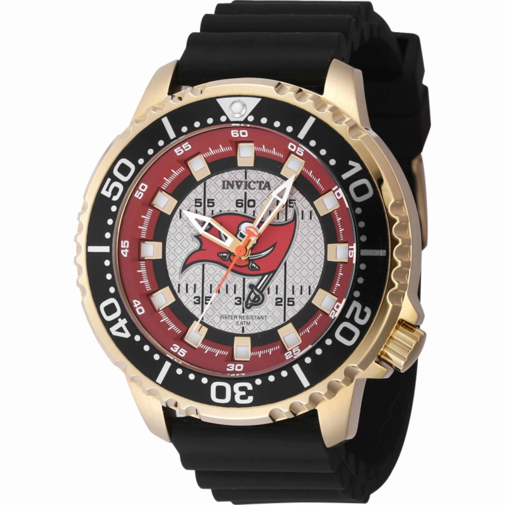 Invicta Men's Watch - NFL Tampa Bay Buccaneers Quartz Black Silicone Strap | 48112