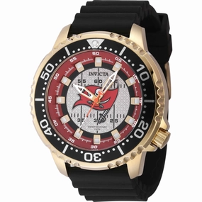 Invicta Men's Watch - NFL Tampa Bay Buccaneers Quartz Black Silicone Strap | 48112