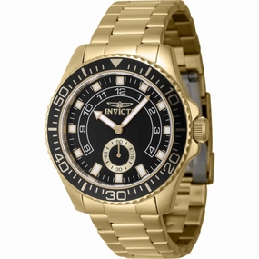 Invicta Men's Watch - Pro Diver Black Dial Yellow Gold Steel Bracelet Quartz | 47131