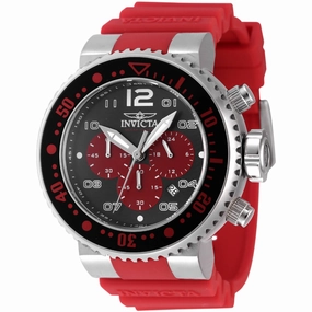 Invicta Men's Watch - Pro Diver Chronograph Red and Black Dial Rotating Bezel | 47194