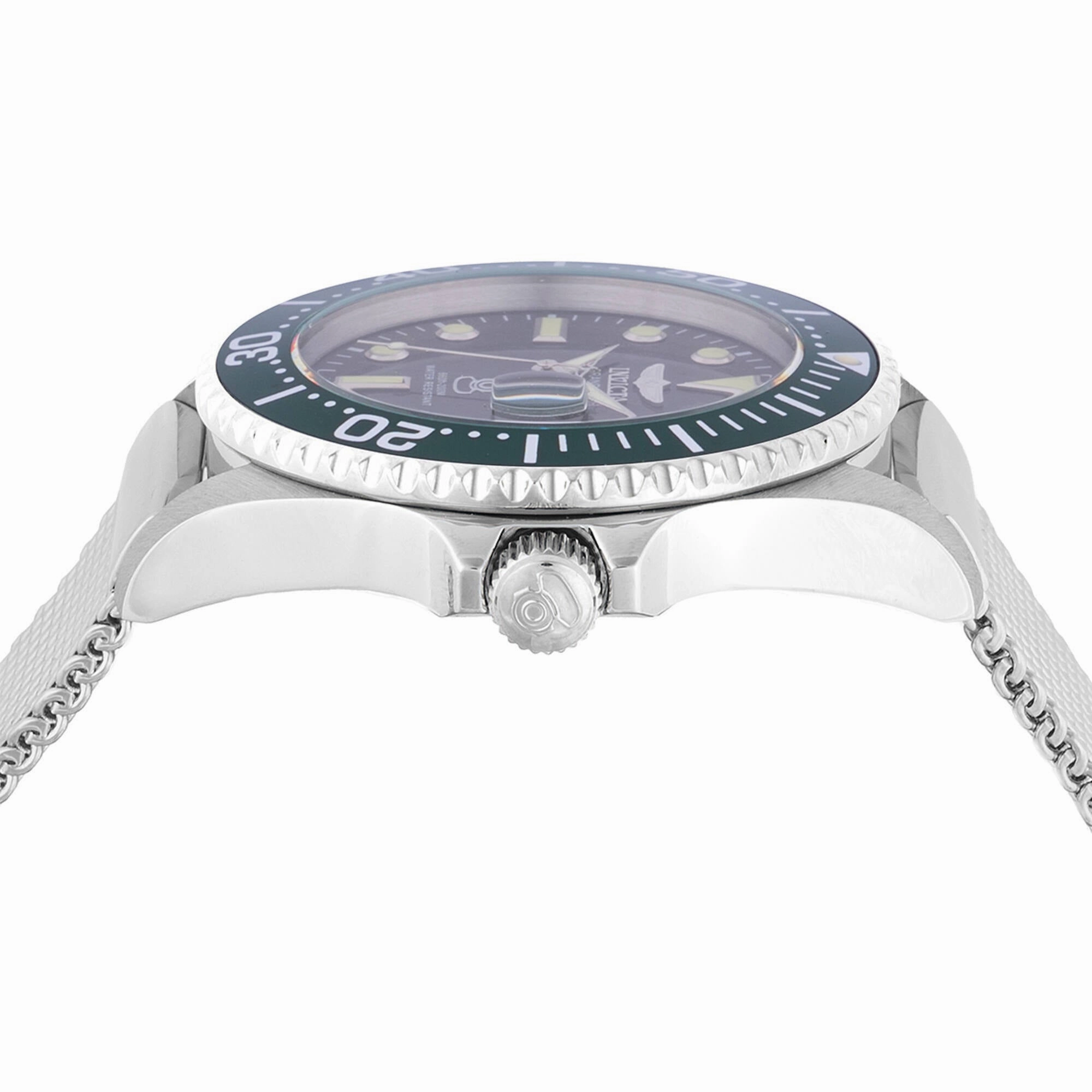 Invicta Men's Watch - Pro Diver Quartz Black Dial Silver Steel Bracelet Dive | 48214